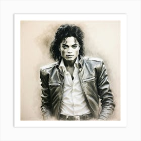 Chalk Painting Of Michael Jackson Art Print