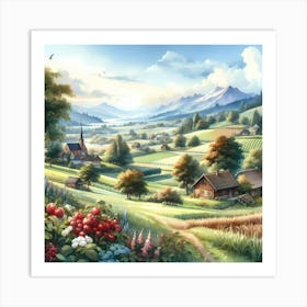 Swiss Countryside Art Print