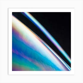 Close Up Of A Vibrant Holographic Pattern Shimmering With Iridescent Colors Against A Minimalist Ba (3) Art Print