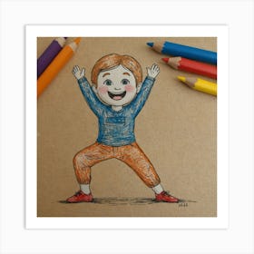 Child In Yoga Pose Art Print