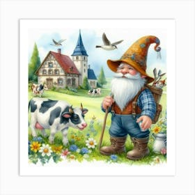 Farmer Gnome Art Print