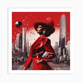 Woman In Red 13 Art Print