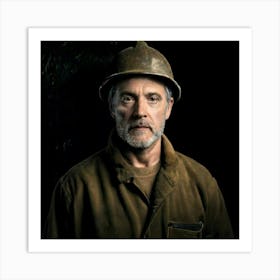 Firefly Weathered Portrait Of A Miner In The Shadows 6467 (2) Art Print