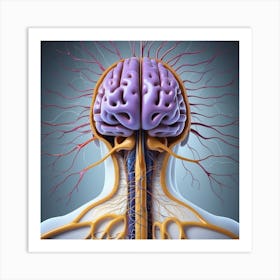 Human Brain And Spinal Cord Art Print