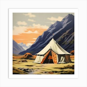 Tent In The Mountains Art Print