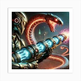 A Close Up Futuristic Sci Fi Depiction Of Serpent Art Print