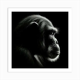 Chimpanzee Portrait 3 Art Print