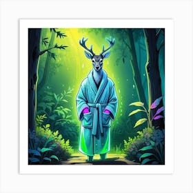 Deer In The Forest 42 Art Print