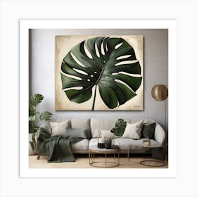 Large Monstera leaf 6 Art Print