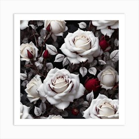 White Roses Art Print