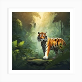 Tiger In The Jungle 46 Art Print