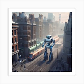 Robot In The City 93 Art Print