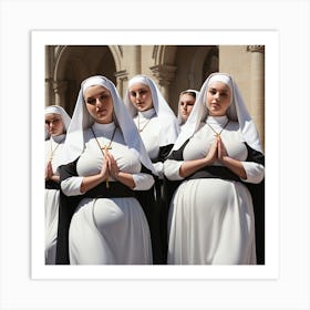 Curvy Nuns Art Print