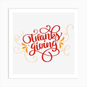 Thanksgiving Lettering 1 Art Print