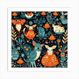 Playful And Whimsical A Pattern Featuring Whimsical Creatures Playful Patterns And A Touch Of Mag 926459648 (1) Art Print