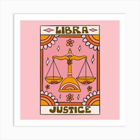 Libra Tarot Card Art Print