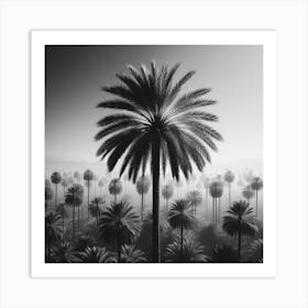 Palm Trees In The Fog Art Print