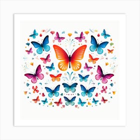 Butterflies And Swirls Art Print