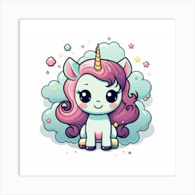 Cute Unicorn 687 Art Print