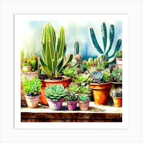 Cacti And Succulents 18 Art Print
