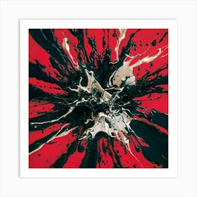 Black And Red Splash 2 Art Print