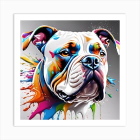 0 Splash Art, A American Bully Head, ((White Backgro Esrgan V1 X2plus (1) Art Print