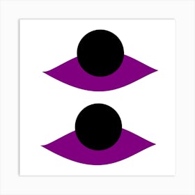 Purple Eyes With Black Dots Art Print