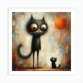 Abstract cats 5 Art Print