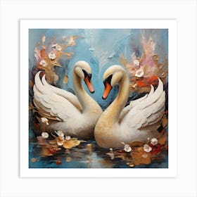 Swans 11 Art Print