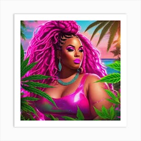 Pink Dreadlocks 1 Art Print