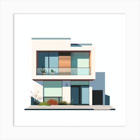 Modern House Vector Illustration 4 Art Print