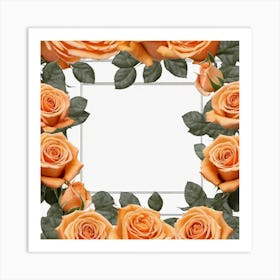 Orange Roses Frame Art Print