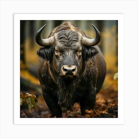 Bison In The Forest Art Print