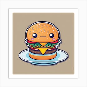 Kawaii Burger 9 Art Print