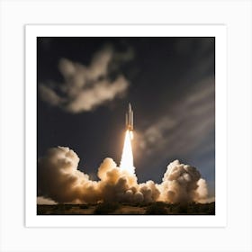 Space Shuttle Launch Art Print