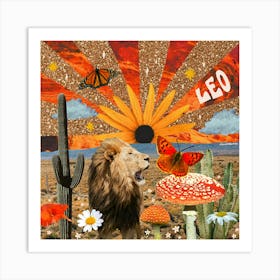 Leo Collage Art Print