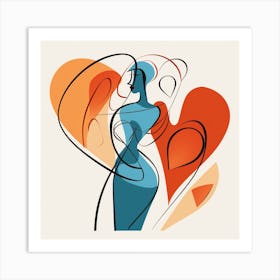 Heart Person Silhouette Art Print