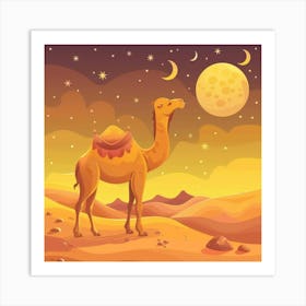 Camel In The Desert 17 Art Print