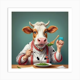 Chef Cow 4 Art Print