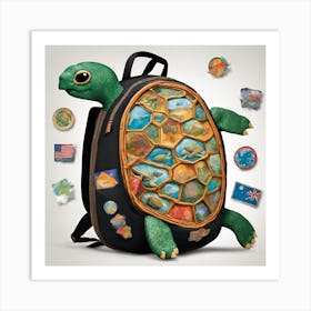 Turtle Backpack Art Print