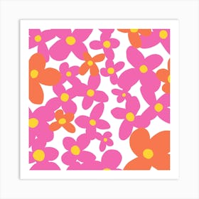 Petals In Pink Square Art Print