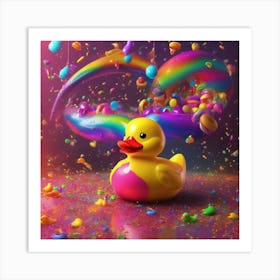 Baby Colorful Duck Art Print