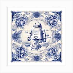 Star Wars Inspired Delft Tile Illustration 2 Art Print