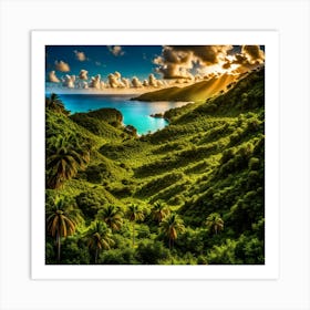 Caribbean Landscape Blending Distinguishable Reality With The Fantastical Uhd Enshrouded In An Us(2) Art Print