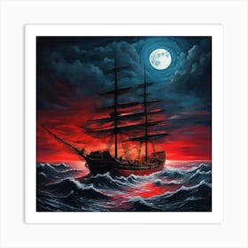 Ship At Sea 2 Art Print