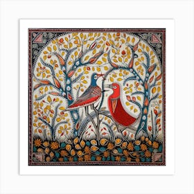 Birds In The Forest By artistai Art Print