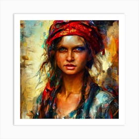 Portrait Of Gypsy Woman 1 Art Print
