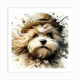 Dog In A Hat 5 Art Print