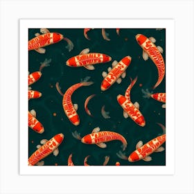 Koi Fish Seamless Pattern 2 Art Print