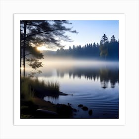 Sunrise Over Lake Art Print